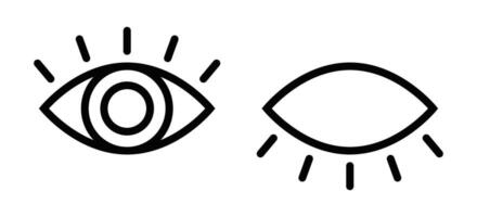 Illustration of two eye icons, representing vision and visibility concepts, suitable for web and graphic design. Editable stroke. vector