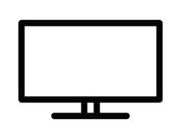 Illustration of a monitor icon in black and white, suitable for technology and computer designs. Editable stroke. vector