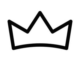 Illustration of a simple crown icon in black and white. Perfect for royalty, luxury, and leadership-related designs. Editable stroke. vector