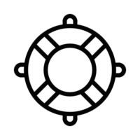 Illustration of a lifebuoy icon in black and white. Ideal for safety, rescue, and marine-related designs. Editable stroke. vector