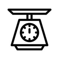 Illustration of a scale icon in black and white, suitable for weight and measurement-themed designs. Editable stroke. vector