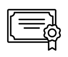 Illustration of a certificate with an award ribbon. Perfect for representing official documents, achievements, and recognitions. Editable stroke. vector