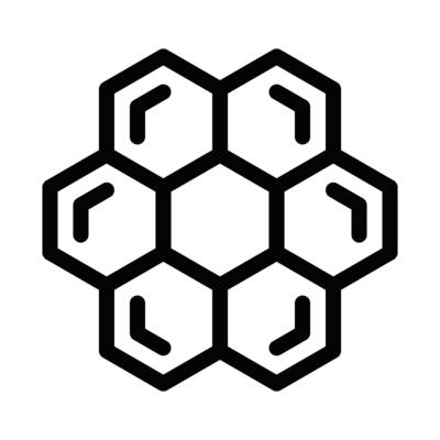 Honeycomb outline icon. Editable stroke.