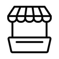 Illustration of a storefront icon in a simple black and white design. Editable stroke. vector