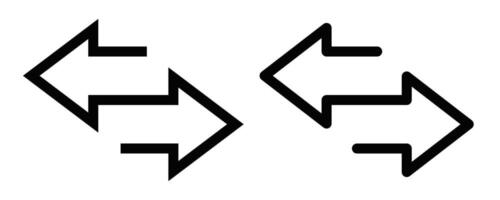 Set of double arrow icons illustration. Ideal for navigation and interface design. Swap symbol. Editable stroke. vector