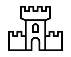 Illustration of a castle icon. Perfect for representing architecture, history, and medieval concepts. Editable stroke. vector