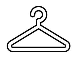 Icon of a simple clothes hanger, perfect for fashion and wardrobe organization themes, in a sleek black and white style. Editable stroke. vector