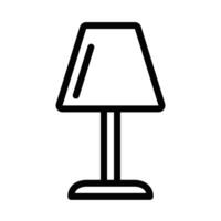 Illustration of a table lamp icon. Ideal for representing lighting, home decor, and interior design concepts. Editable stroke. vector