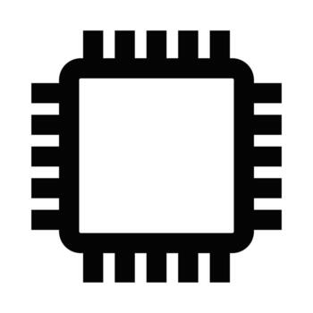 Illustration of a microchip icon. Ideal for representing technology, computing, and electronics concepts. Editable stroke. vector