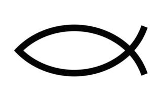 Illustration of a Christian fish symbol icon. Ideal for representing Christianity, faith, and religion concepts. Editable stroke. vector