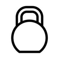Illustration of a kettlebell icon in a simple black and white design. Editable stroke. vector