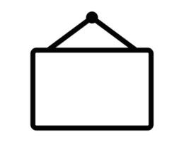 Illustration of a hanging signboard icon. Picture frame icon. Editable stroke. vector