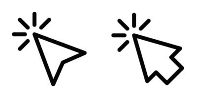 Illustration of a cursor click icon in a simple black and white design. Editable stroke. vector