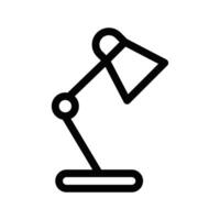 Illustration of a desk lamp icon. Perfect for representing office equipment, workspace, and study environments. Editable stroke. vector