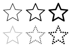 Set of minimalist star icons illustration. Perfect for rating and decoration concepts. Editable stroke. vector
