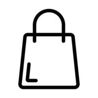 Illustration of a shopping bag icon in a simple black and white design. Editable stroke. vector