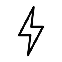 Minimalistic icon of a lightning bolt, ideal for representing energy and power. Editable stroke. vector