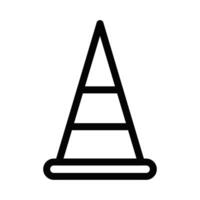Minimalistic icon of a traffic cone, perfect for safety and caution themes, designed in bold black on a white background. Editable stroke. vector