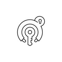 bicycle lock key thin outline icon design good for web or mobile app vector
