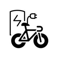 electric bicycle charging station solid icon design good for web or mobile app vector