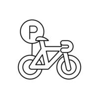 bicycle parking area thin outline icon design good for web or mobile app vector