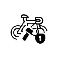 bicycle lock key solid icon design good for web or mobile app vector
