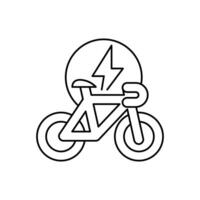 electric bicycle thin outline icon design good for web or mobile app vector