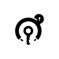 bicycle lock key solid icon design good for web or mobile app vector