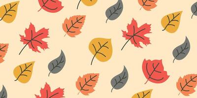 Autumn pattern background design, tree branch. Floral banner design with abstract leaves pattern vector