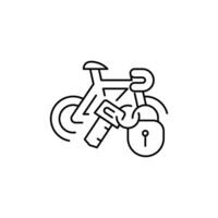 bicycle lock key thin outline icon design good for web or mobile app vector