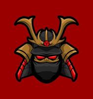 samurai head cool vector