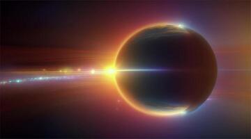 An abstract image of a planet with bright light video