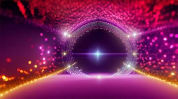 Abstract tunnel with lights and sparkles video
