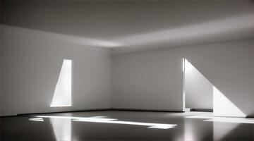 An empty room with a light shining through the windows video