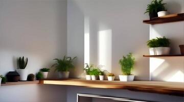 A room with plants on shelves and a window video