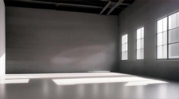 Empty room with large windows and white floor video