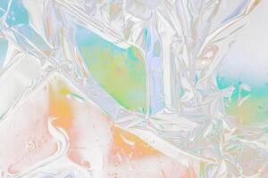 Close-Up of Glued Hologram Texture on Reflective Surface photo