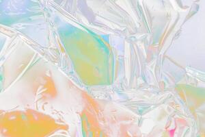 Close-Up of Glued Hologram Texture on Reflective Surface photo