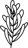Sketch branch with leaves icon vector