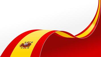 waving spain flag background with copy space for text. national day banner vector