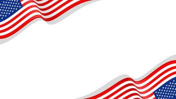 wavy United States of America flag frame background with copy space for text. USA national day vector