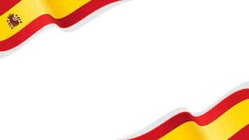 wave spain flag frame background with copy space for text. spain national day vector