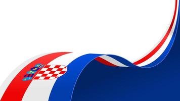 waving croatia flag ribbon background with copy space for text. croatia national day vector