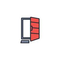 door alert icon. .Editable stroke.linear style sign for use web design,logo.Symbol illustration. vector