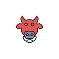 cow face icon. .Editable stroke.linear style sign for use web design,logo.Symbol illustration. vector