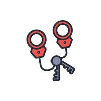 handcuffs icon. .Editable stroke.linear style sign for use web design,logo.Symbol illustration. vector
