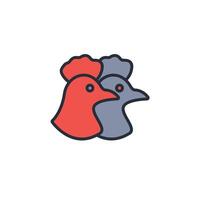 chicken face icon. .Editable stroke.linear style sign for use web design,logo.Symbol illustration. vector
