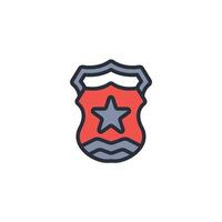 badge police icon. .Editable stroke.linear style sign for use web design,logo.Symbol illustration. vector