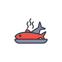 Fish icon. .Editable stroke.linear style sign for use web design,logo.Symbol illustration. vector