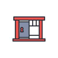 Jail icon. .Editable stroke.linear style sign for use web design,logo.Symbol illustration. vector